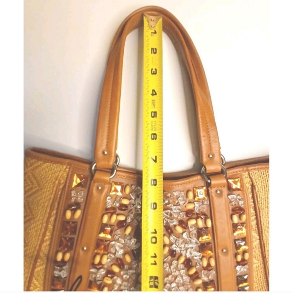 COLE HAAN Natural Sydney Straw & Leather Tan - Picture 6 of 13